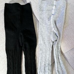 Girls Black and gray knit tights
